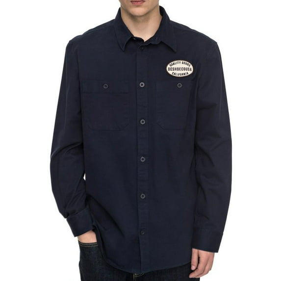 DC Shoes Walbottle Long Sleeve Shirts Men/Adult shoe size L (Size 54/Chest 108 CM/ Waist 96 CM/Hip 112 CM/Height 175-180 CM) Large Casual EDYWT03172-BYJ0 Dark Indigo