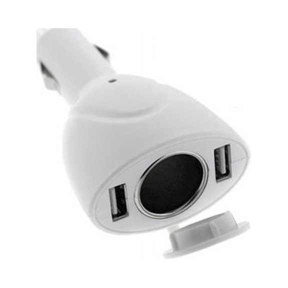 DC Socket Car Charger for Galaxy S20/Ultra/Plus - 2-Port USB Power Adapter Vehicle Plug-in White R7G for Samsung Galaxy S20/Ultra/Plus Phones