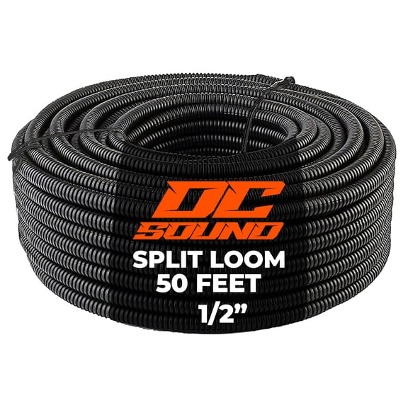 DC Sound 1/2" 13mm 50 Feet Split Wire Loom Cable Sleeves Conduit Protective Tubing