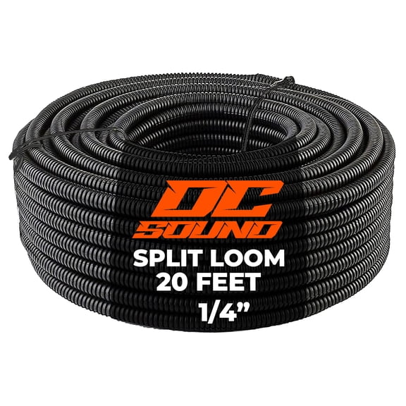 DC Sound 1/4" 5mm 20 Feet Split Wire Loom Cable Sleeves Conduit Protective Tubing