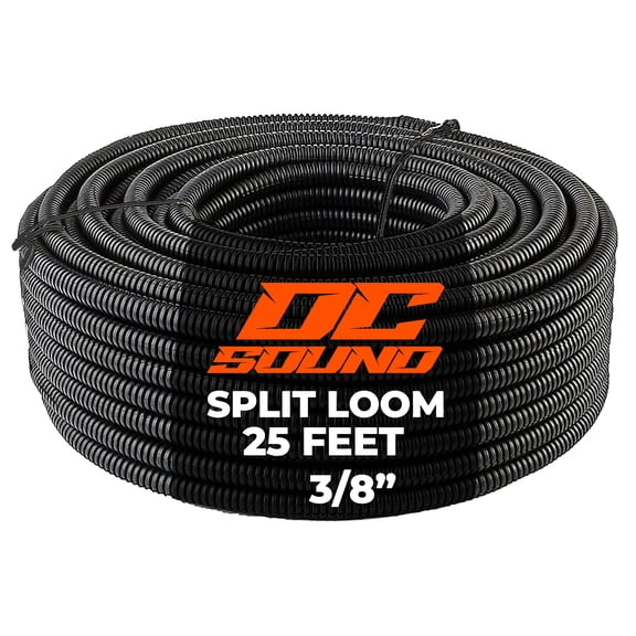 DC Sound 3/8" 10mm 25 Feet Split Wire Loom Cable Sleeves Conduit Protective Tubing