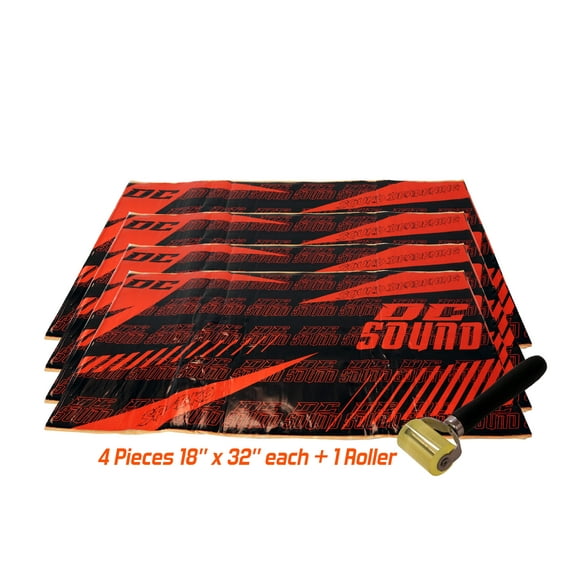 DC Sound SP-BK4 4 Sheets 18" x 32" Sound Deadening Noise Insulation Vibration Dampening Material Bulk Kit +Roller