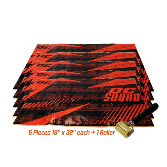 DC Sound SP-BK5 5 Sheets 18" x 32" Sound Deadening Noise Insulation Vibration Dampening Material Bulk Kit +Roller