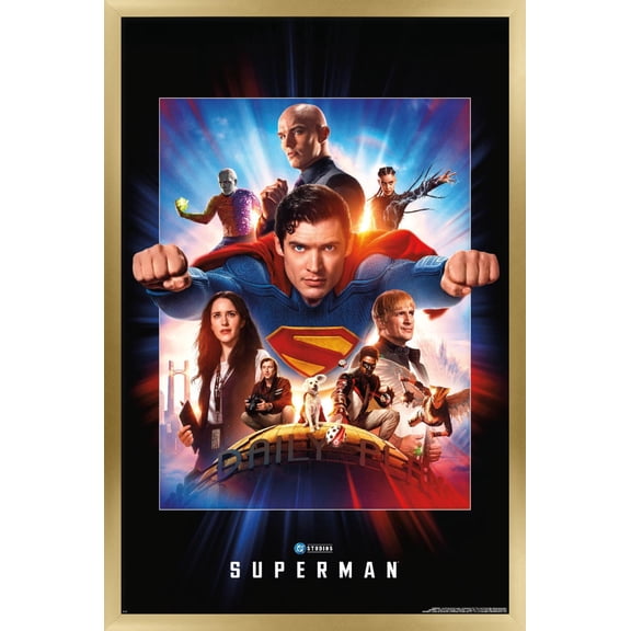 DC Studios Superman (2025) - Group One Sheet Wall Poster, 22.375" x 34" Framed