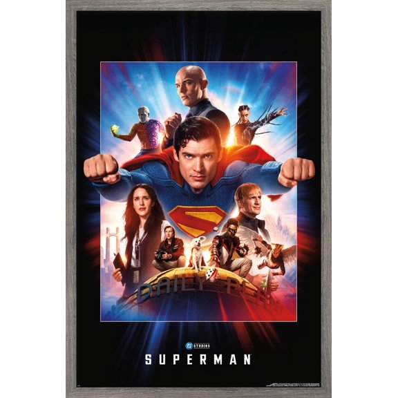 DC Studios Superman (2025) - Group One Sheet Wall Poster, 22.375" x 34" Framed