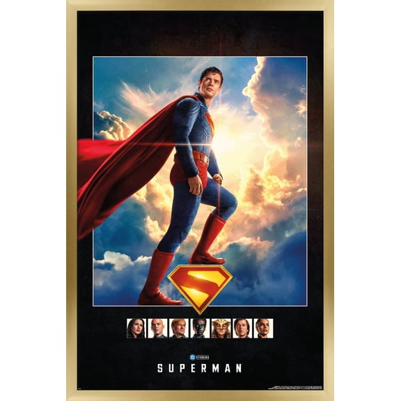 DC Studios Superman (2025) - Standing One Sheet Wall Poster, 14.725" x 22.375" Framed