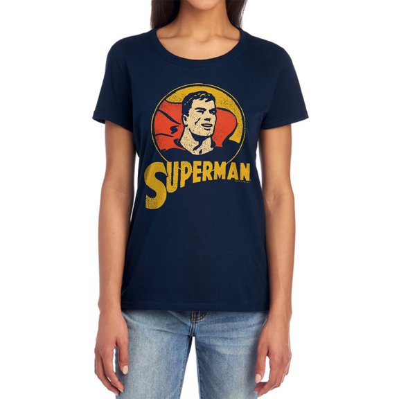 DC Super Circle Women's T Shirt, Navy, 2X-Large