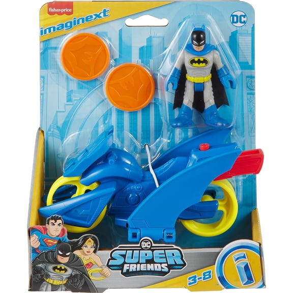 DC Super Friends Imaginext Batman & Batcycle Figure Set [Blue]
