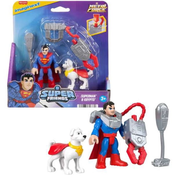 DC Super Friends Metal Force Superman & Krypto Figure Set
