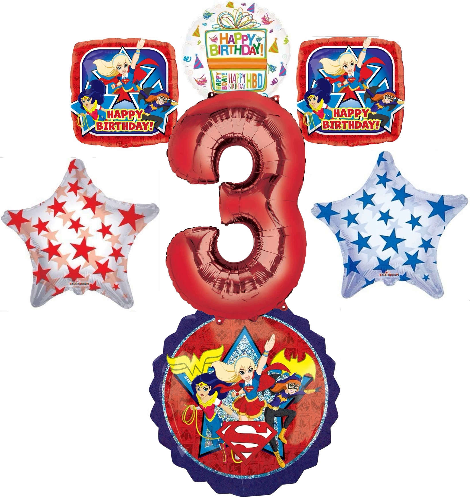 MAYFLOWER PRODUCTS DC Super Hero Girls 3rd Birthday Party Supplies and Balloon Decorations