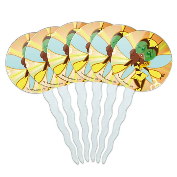 DC Super Hero Girls Bumblebee Cupcake Picks Toppers Decoration Set of 6