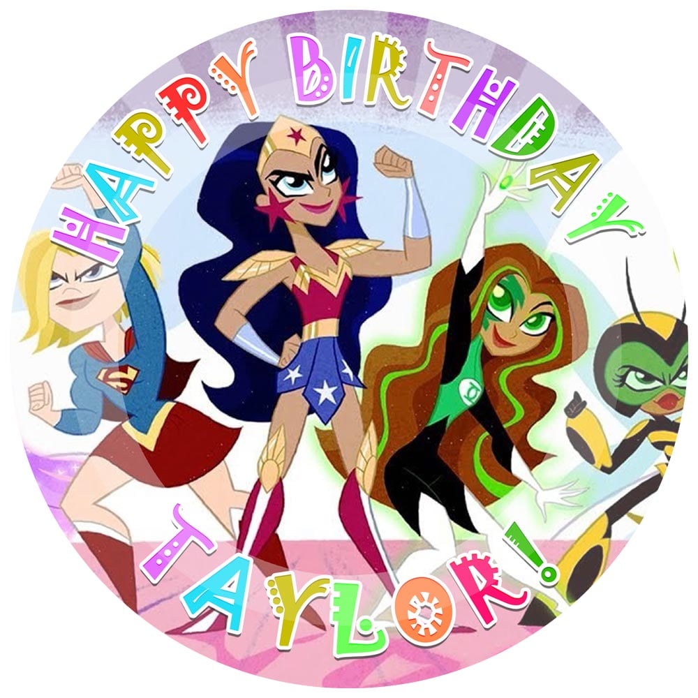 DC Super Hero Girls Edible Image Cake Topper Personalized Birthday ...