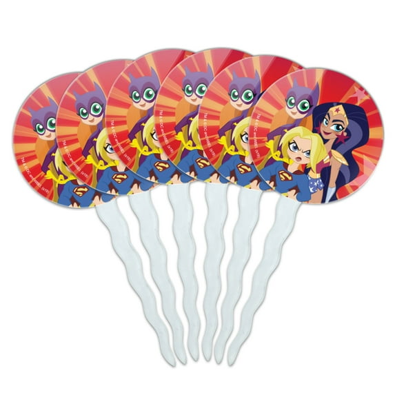 DC Super Hero Girls Girl Group Cupcake Picks Toppers Decoration Set of 6