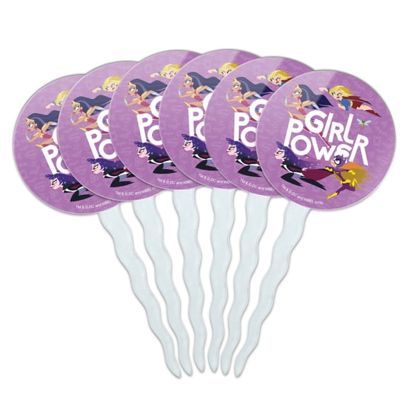 DC Super Hero Girls Girl Power Cupcake Picks Toppers Decoration Set of 6