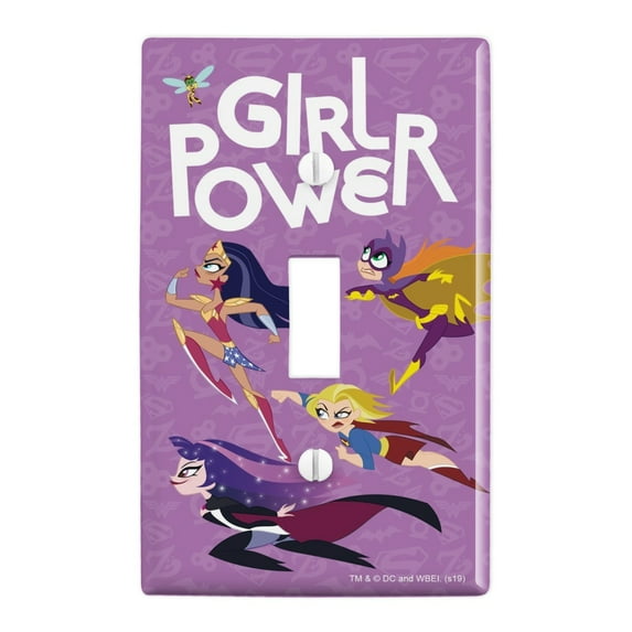 DC Super Hero Girls Girl Power Plastic Wall Decor Toggle Light Switch Plate Cover