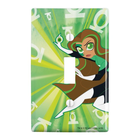 DC Super Hero Girls Green Lantern Plastic Wall Decor Toggle Light Switch Plate Cover