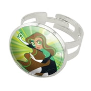 DC Super Hero Girls Green Lantern Silver Plated Adjustable Novelty Ring