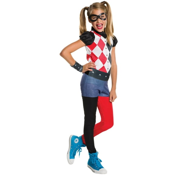 DC Superhero Girls Harley Quinn Costume for Kids by Rubies, Girls Large