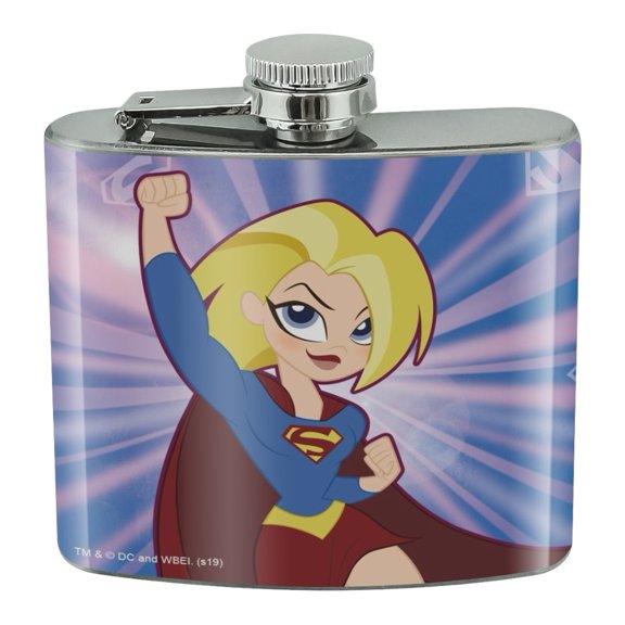 DC Super Hero Girls Supergirl Stainless Steel 5oz Hip Drink Kidney Flask