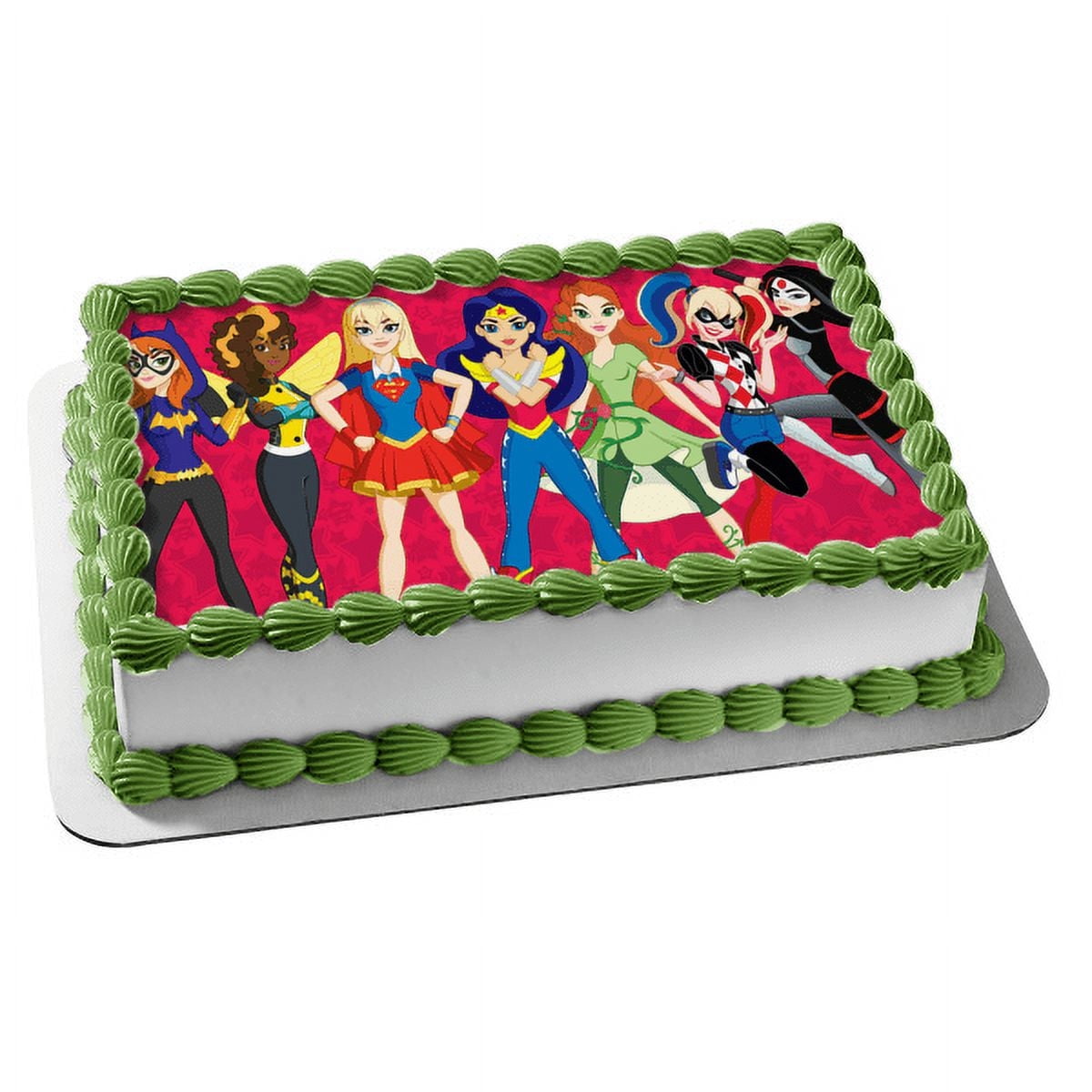 DC Super Hero Girls Superhero Girls Batwoman Supergirl Harley Quinn Edible Cake Topper Image ABPID00134V2