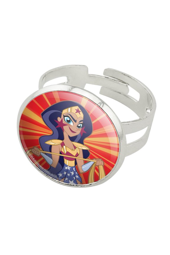 DC Super Hero Girls Wonder Woman Silver Plated Adjustable Novelty Ring