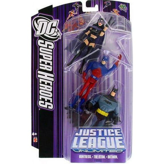 DC Super Heroes Huntress, Atom & Batman Action Figures