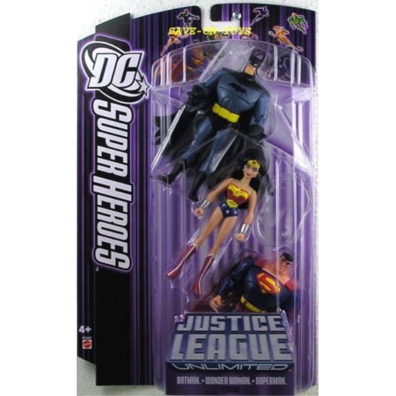 DC Super Heroes Justice League Unlimited Action Figure 3-Pack with Batman, Wo...