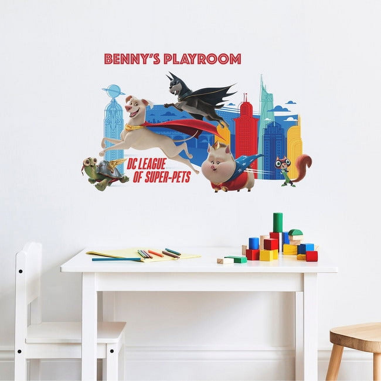 DC Super Pets Giant Self-Adhesive Wall Decals for Kids
