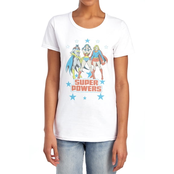 DC Super Powers X3 Women's T Shirt, White, Small