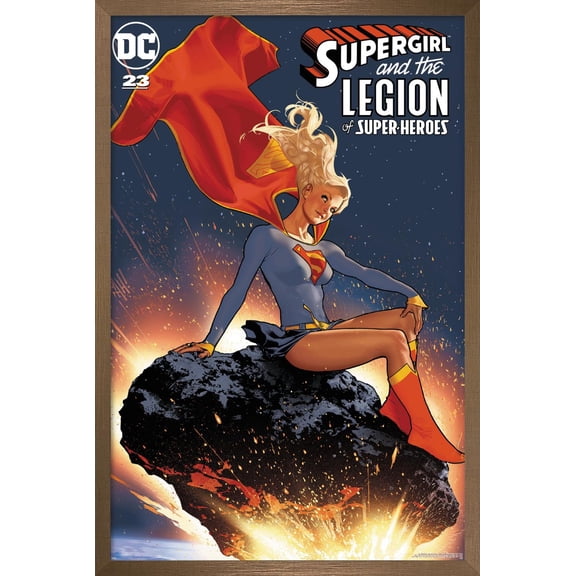 DC Supergirl (Comic) - Legion of Super-Heroes #23 Wall Poster, 22.375" x 34" Framed