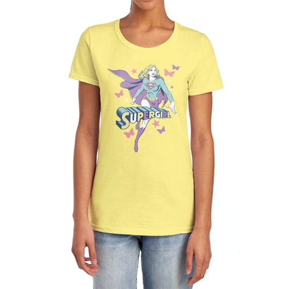 DC Supergirl Pastels Women's T Shirt, Banana, Large