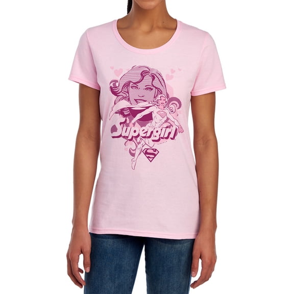 DC Supergirl Women's T Shirt, Pink, Large