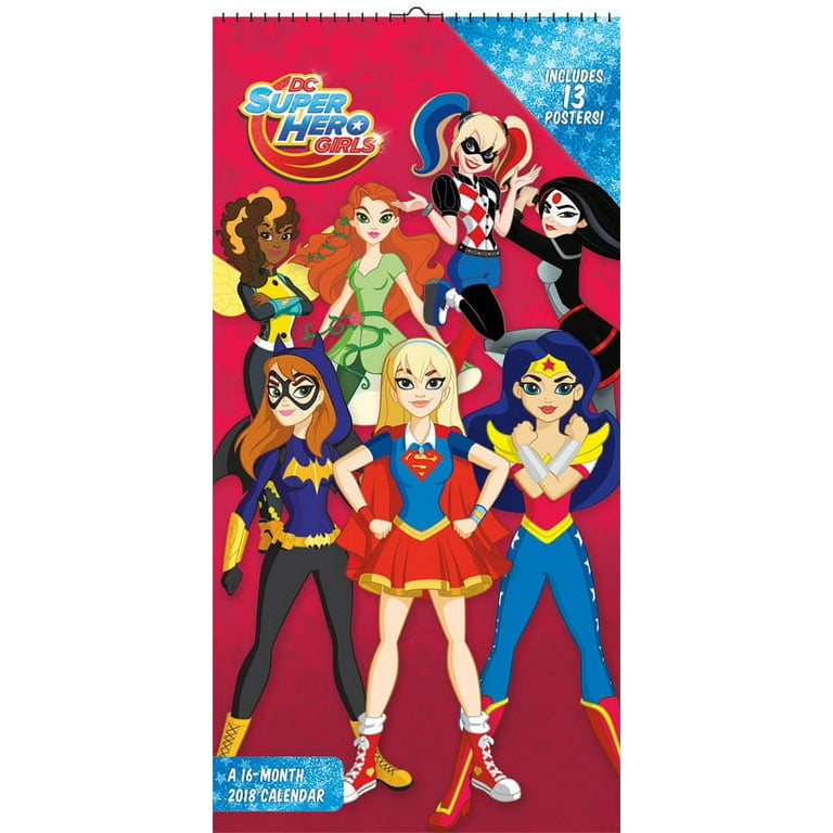 最も優遇 2018 Girls Superhero DC Mini Walmart.com - Calendar Poster 輸入版カレンダー