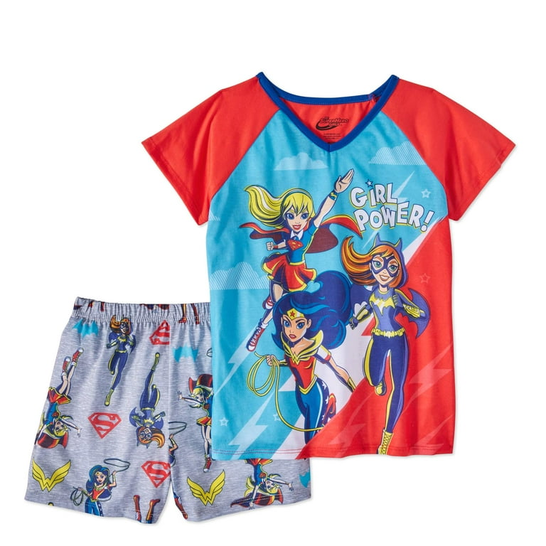 DC Superhero Girls' 2pc Pajama Short Set