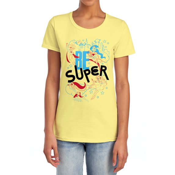 DC Superhero Girls Be Super Women's T Shirt, Banana, Medium