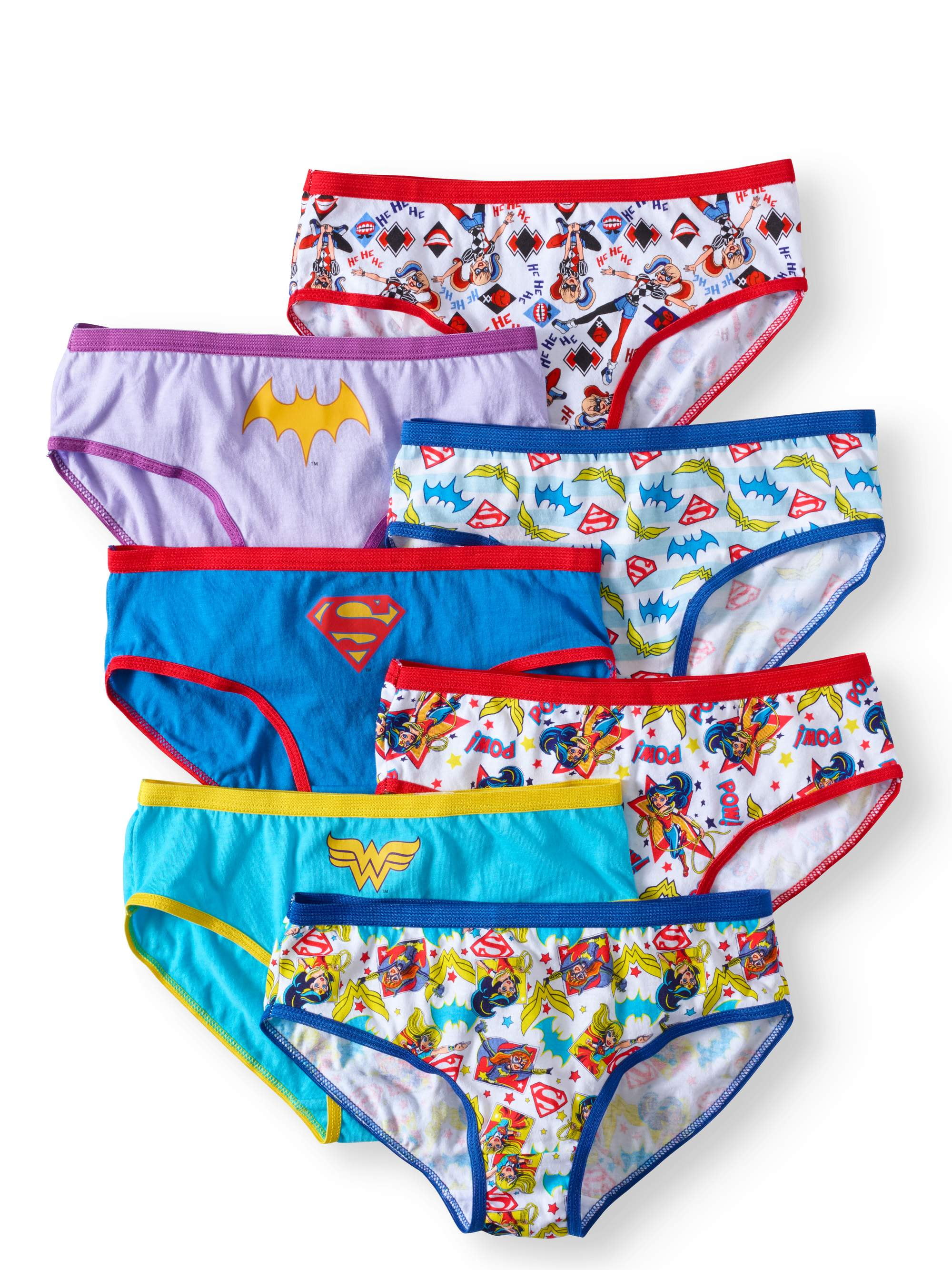 DC Superhero Girls Brief Underwear 7-Pack, Sizes 4-8