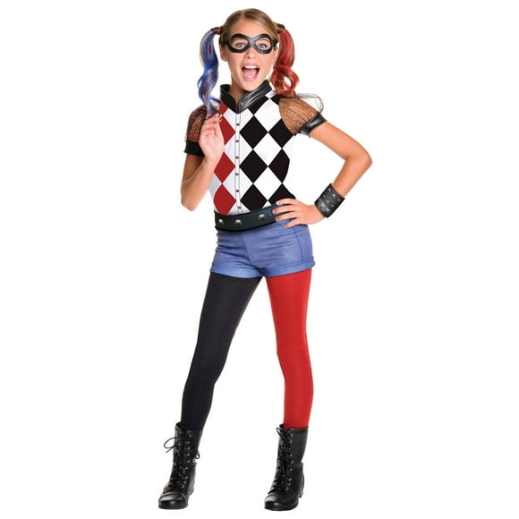 Batman Harley Quinn Deluxe Halloween Fancy-Dress Costume for Child, Little Girls S