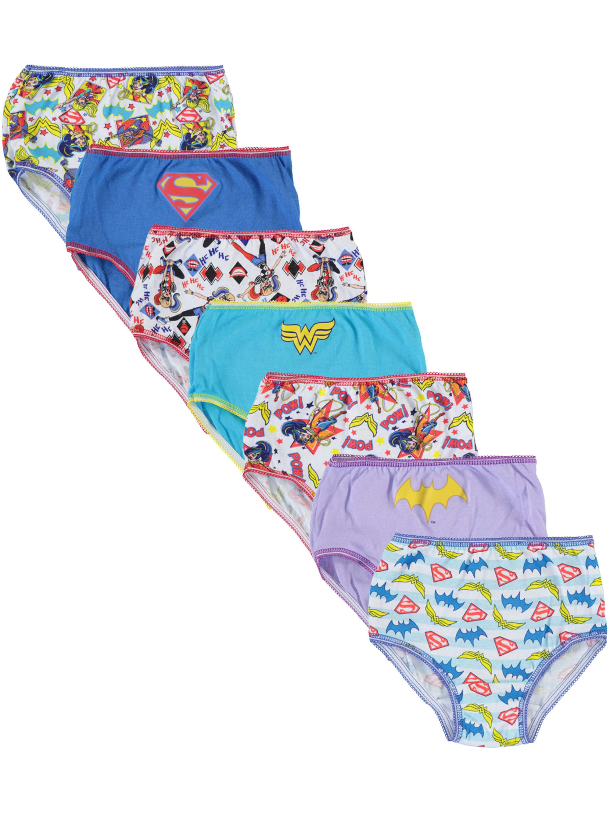 DC Superhero Toddler Girls Underwear, 7-Pack 