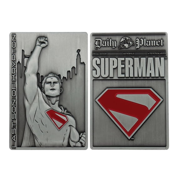DC Comics Superman "Last Son Of Krypton" Limited Edition Embossed Metal Ingot