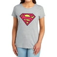 thumbnail image 1 of DC Superman Classic Logo Women's T Shirt, Athletic Heather, Medium, 1 of 6