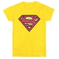 thumbnail image 1 of DC Superman Classic Logo Women's T Shirt, Yellow, Small, 1 of 6