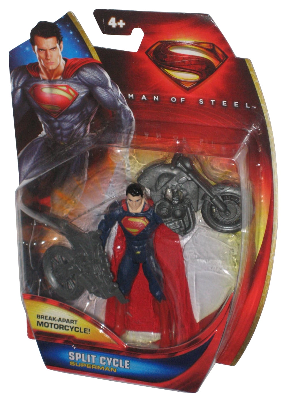 Review and photos of Man of Steel Split Cycle Superman action figure by  Mattel