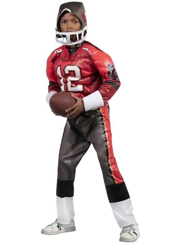 DC TD Brady Toddler NFL Boys Rookie Muscle Suit, Red/Black/White Halloween Costume