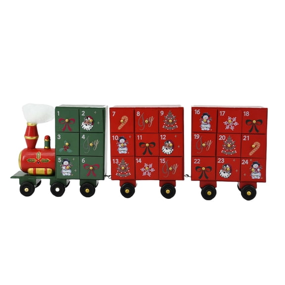 Red Train Count Down Christmas Advent Calendar Decoration, 7", by Holiday Time