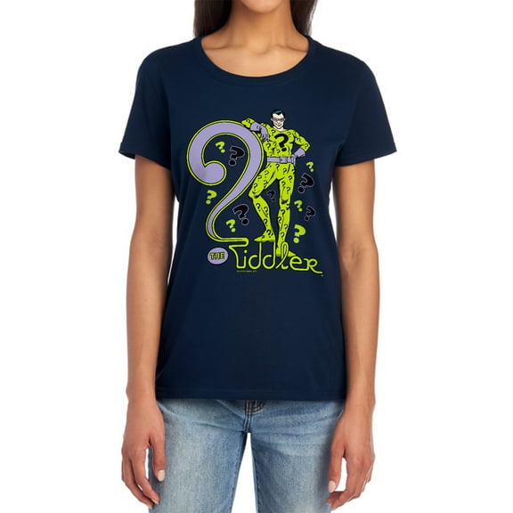 DC The Riddler Women's T Shirt, Navy, Medium