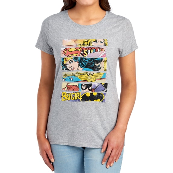 DC Three of A Kind Women's T Shirt, Athletic Heather, Large