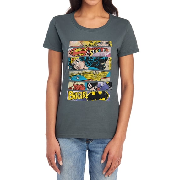 DC Three of A Kind Women's T Shirt, Charcoal, 2X-Large