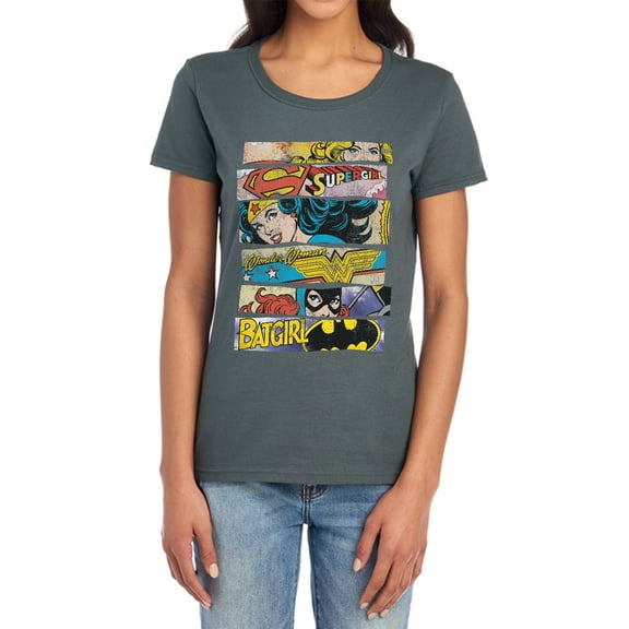 DC Three of A Kind Women's T Shirt, Charcoal, 2X-Large