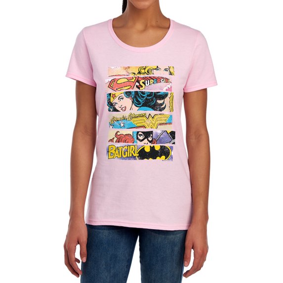 DC Three of A Kind Women's T Shirt, Pink, Large