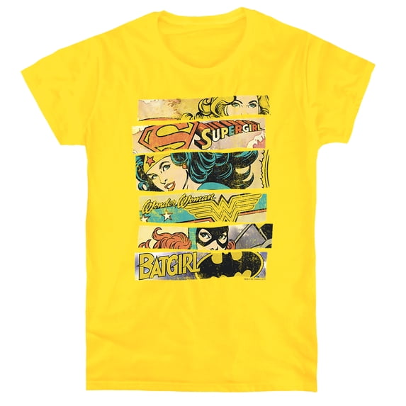 DC Three of A Kind Women's T Shirt, Yellow, Large